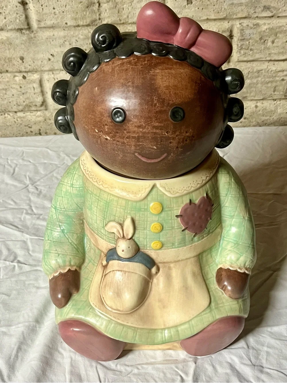 Vintage Treasure Craft Spice Rag Doll Ceramic Cookie Jar Kitchen Decor 14
